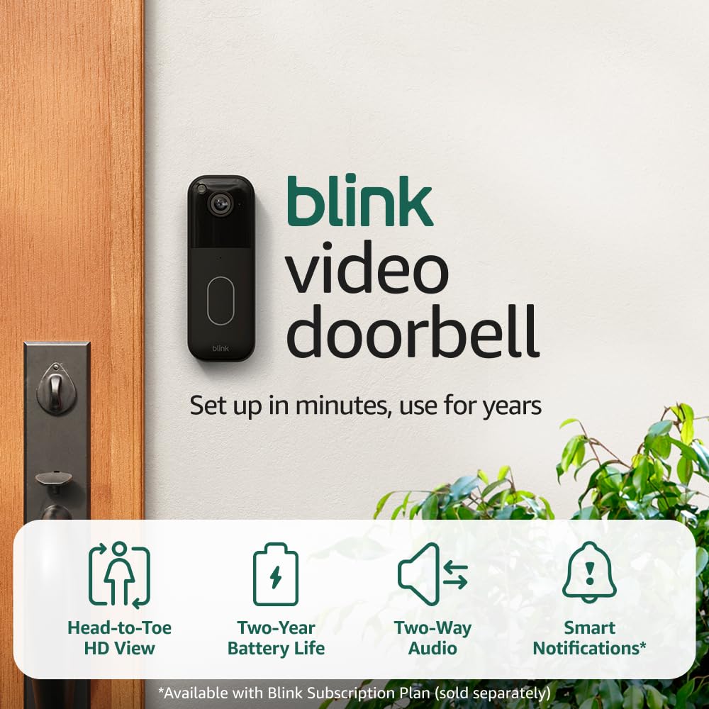 Video Doorbell – Head-To-Toe HD View, Two-Year Battery Life, and Simple Setup. Sync Module Core Included – System (Black)