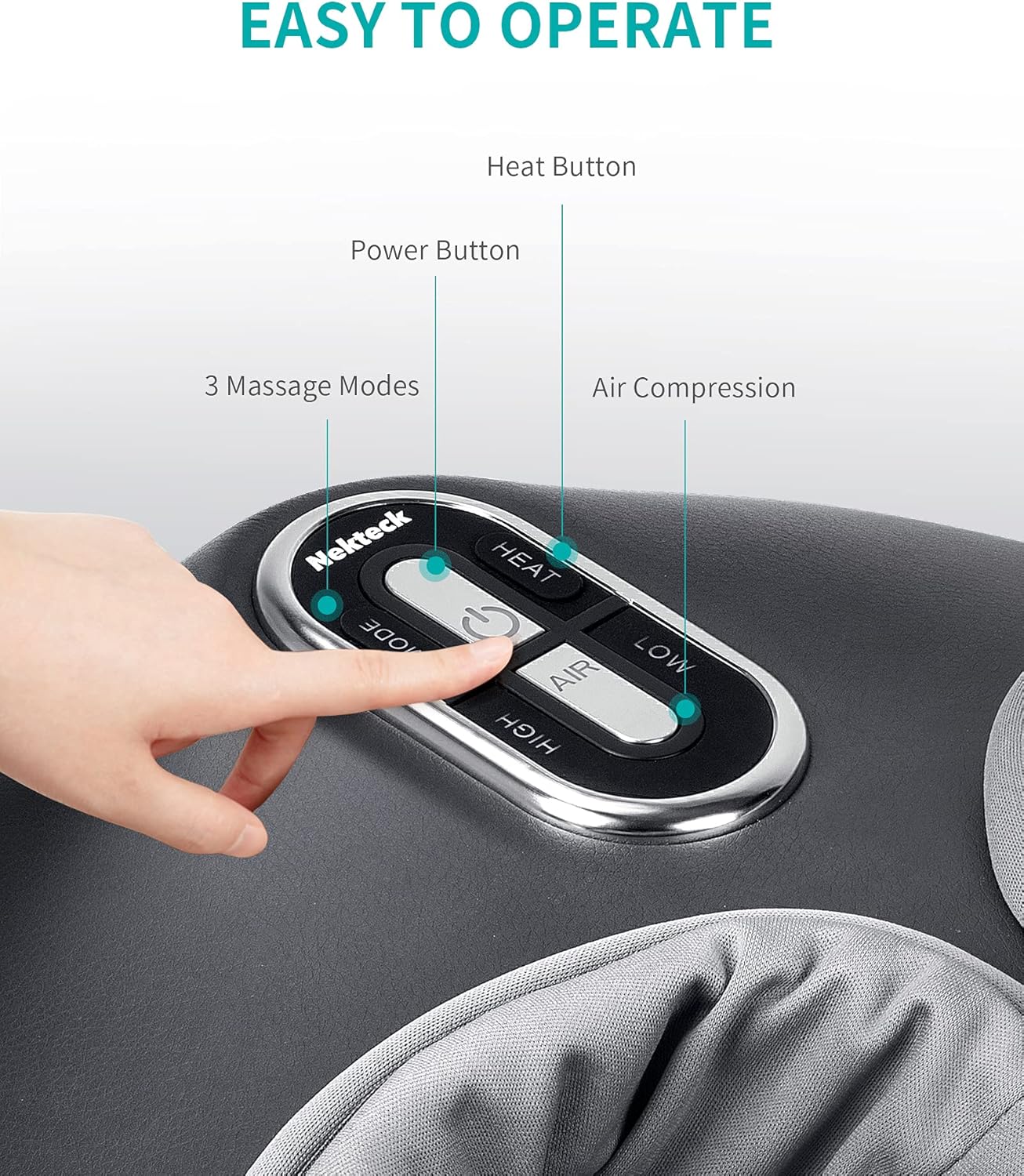 Shiatsu Foot Massager with Heat, Deep Kneading Therapy Air Compression, Feet Massage Improve Blood Circulation Foot Wellness Soothing Pain Relief, Relax for Home Office Use