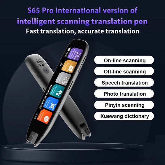S65Pro Dictionary Translation Pen Scan Reader Device Text Scanning Reading Translator Wifi/Bt Connection Online Photo Translate